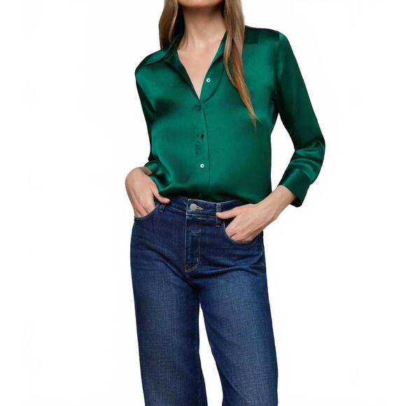 L'AGENCE Tops - NEW L'AGENCE dani 3/4 sleeve blouse in bottle green